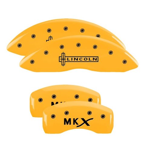 MGP 4 Caliper Covers Engraved Front Lincoln Engraved Rear MKX Yellow finish black ch thumbnail 3