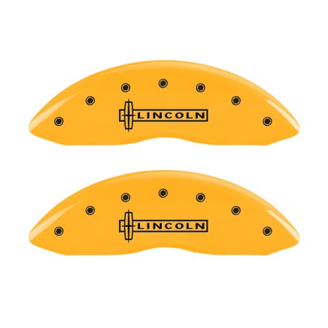 MGP 4 Caliper Covers Engraved Front Lincoln Engraved Rear MKX Yellow finish black ch thumbnail 4