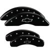 MGP 4 Caliper Covers Engraved Front & Rear Bowtie Black finish silver ch thumbnail 8