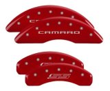MGP 4 Caliper Covers Engraved Front Gen 5/Camaro Engraved Rear Gen 5/SS Red finish silver ch thumbnail 8