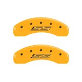 MGP 4 Caliper Covers Engraved Front Gen 5/Camaro Engraved Rear Gen 5/SS Yellow finish black ch thumbnail 9