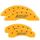 MGP 4 Caliper Covers Engraved Front & Rear Gen 5/SS Yellow finish black ch thumbnail 3