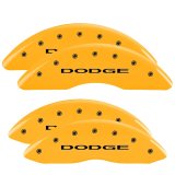 MGP 4 Caliper Covers Engraved Front & Rear With out stripes/Dodge Yellow finish black ch thumbnail 6