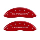 MGP 4 Caliper Covers Engraved Front Charger Engraved Rear RT Red finish silver ch thumbnail 7