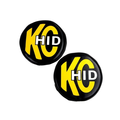 KC HiLiTES 8in. Round Soft Cover HID (Pair) - Black w/Yellow Brushed KC Logo thumbnail 2