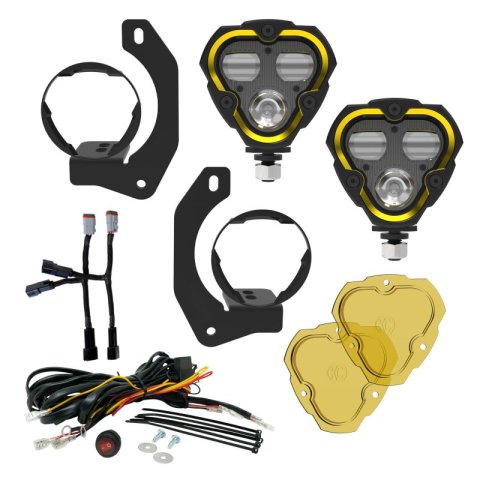 KC HiLiTES FLEX ERA 3 Dual Mode SAE Fog Lights - 2-Light Master Kit for Jeep JK/JL/JT Steel Bumpers thumbnail 1