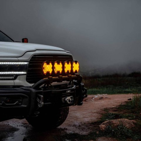 KC HiLiTES SlimLite 8in. LED Light Shield Driving (Shield Only) - Amber thumbnail 2