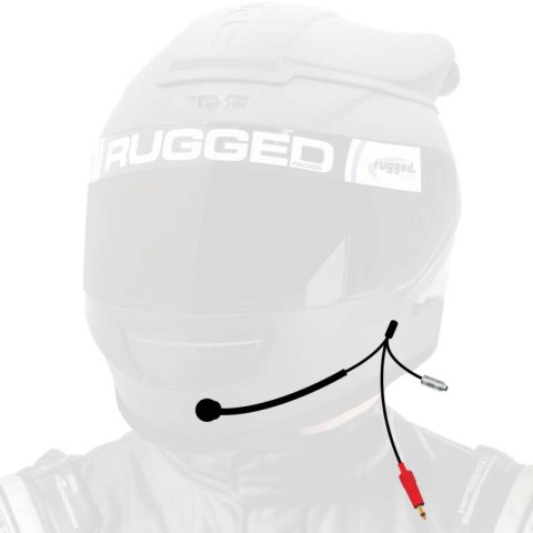 Rugged Radios NASCAR 3C Wired Open Face Helmet Kit with M102 Military Mic Straight Cord thumbnail 1