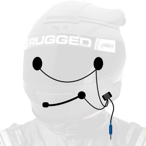 Rugged Radios SUPER SPORT Wired Helmet Kit with Alpha Audio Speakers & Mic thumbnail 1