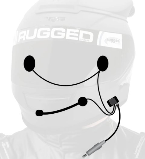Rugged Radios Wired Offroad and STX Stereo - Helmet Kit w/Alpha Audio Speakers and Mic thumbnail 2