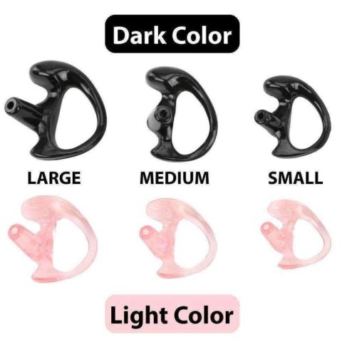 Rugged Radios Rubber Ear Mold Buds for Acoustic Tubes Left Ear / Light Color