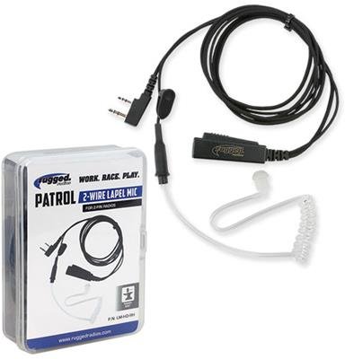 Rugged Radios Lapel Mic - 2 Wire with Acoustic Tube for Handheld Radios