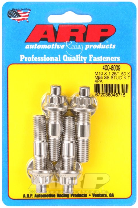 ARP M10 X 1.25/1.50 X 55mm Broached Stud Kit (4 pcs) thumbnail 1