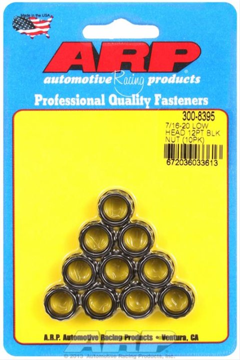 ARP 7/16in-20 Low Head .600 Flange OD 12pt Nut Kit 10/Kits
