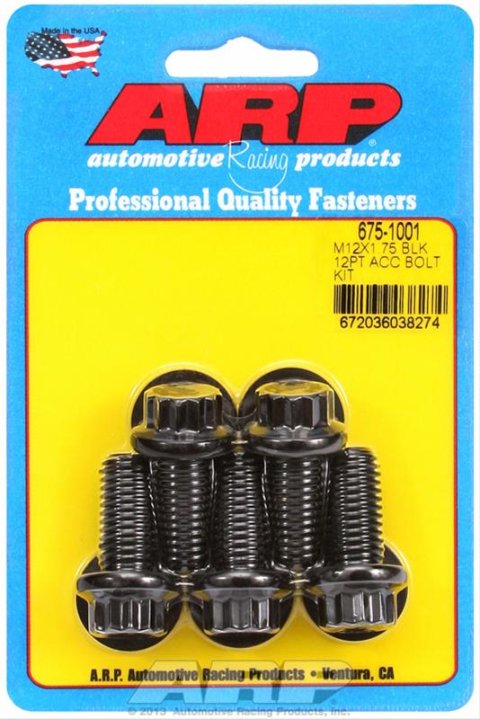 ARP M12 x 1.75 x 25 12pt Black Oxide Bolts (Set of 5) thumbnail 2