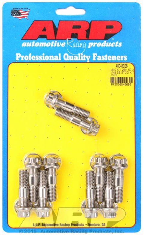 ARP M10 x 1.25/1.50 x 48mm Broached 10 Piece Stud Kit