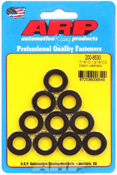 ARP 7/16in ID 13/16inOD Black Washers (Pack of 10) thumbnail 1