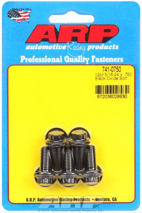 ARP 5/16 Inch -24x.750 12pt Black Oxide Bolts (5/pkg) thumbnail 2