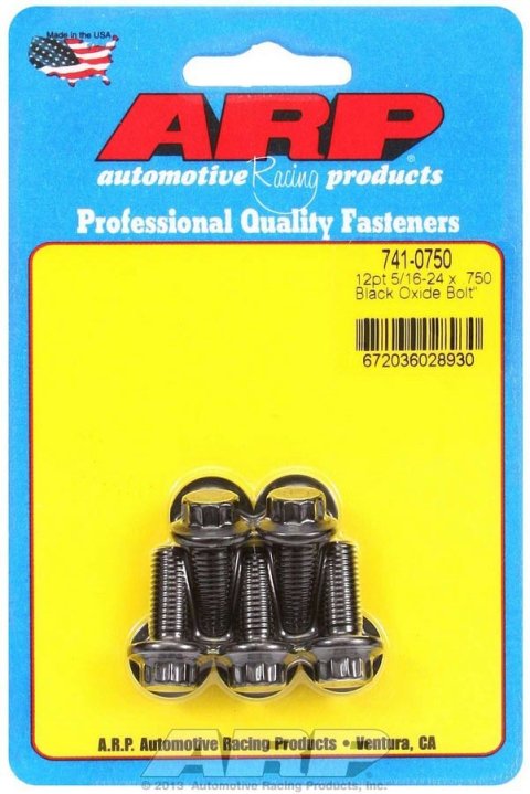 ARP 5/16 Inch -24x.750 12pt Black Oxide Bolts (5/pkg) thumbnail 5