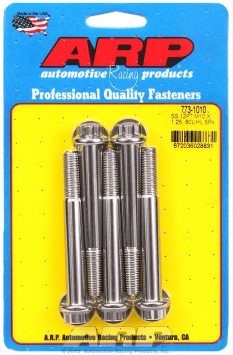ARP M10 x 1.25 x 80 12pt SS Bolts (5/pkg) thumbnail 2