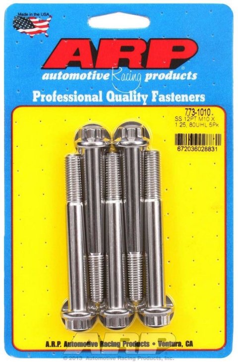 ARP M10 x 1.25 x 80 12pt SS Bolts (5/pkg) thumbnail 5