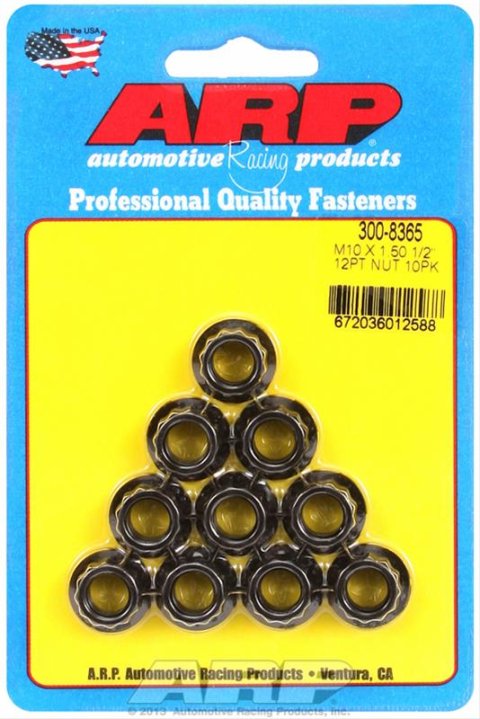 ARP M10 x 1.50 12pt Nut Kit (10/pkg) thumbnail 1