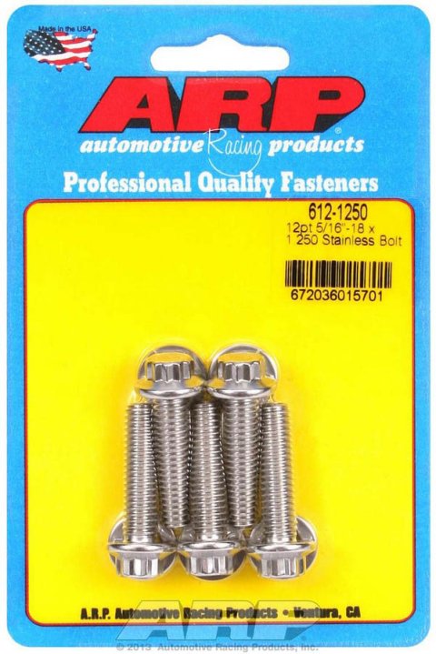 ARP 5/16 Inch -18 x 1.250 12pt SS Bolts (5/pkg) thumbnail 2