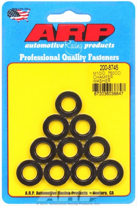 ARP M10 ID .750 OD Black Chamfer Black Washers (10 pack) thumbnail 3