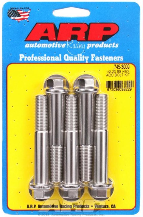 ARP 1/2-20 x 3.0 SS Hex Bolts (5/pkg) thumbnail 2
