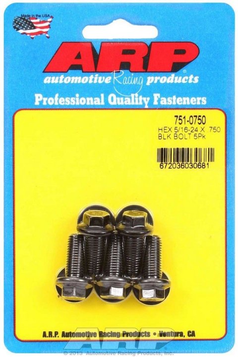 ARP 5/16-24 x .750 Hex Black Oxide Bolts thumbnail 5