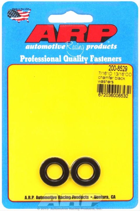 ARP 7/16in ID x 13/16in OD Chamfer Black Washers (2 pack)