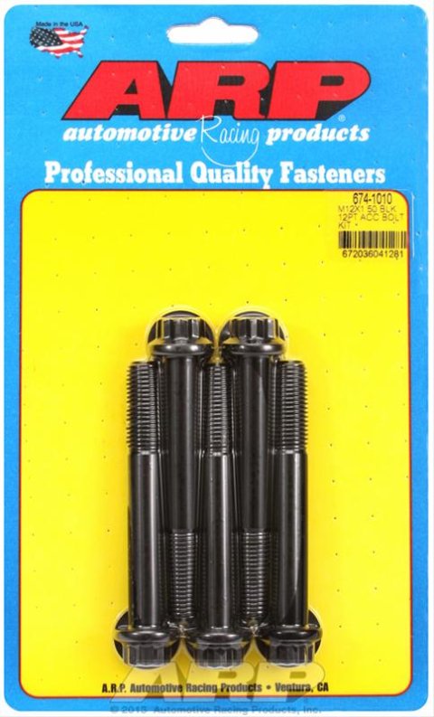 ARP M12 x 1.50 x 90 12pt Black Oxide Bolts (5/pkg) thumbnail 2