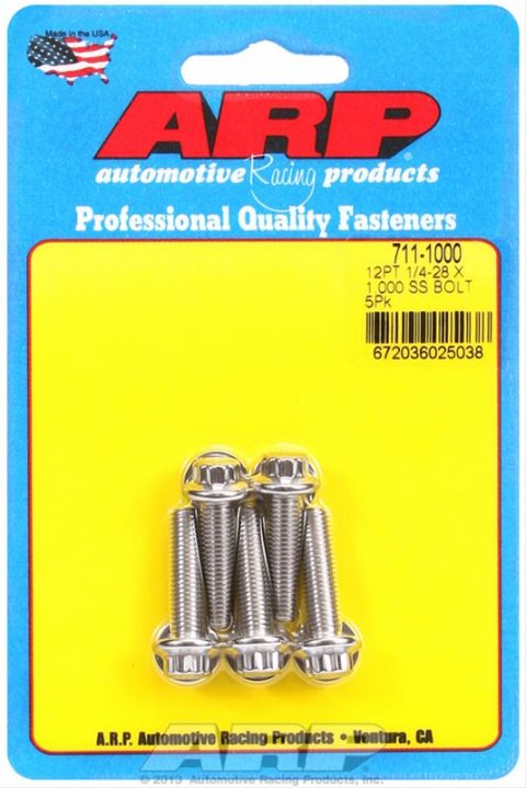 ARP 1/4in-28 x 1.000 12pt SS Bolts (5/pkg) thumbnail 2