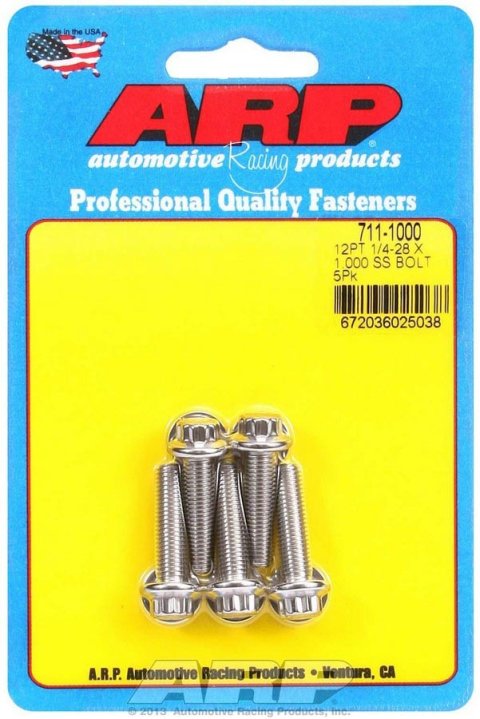 ARP 1/4in-28 x 1.000 12pt SS Bolts (5/pkg) thumbnail 6