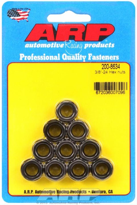 ARP 3/8-24 Hex Nut Kit (10 pack) thumbnail 1