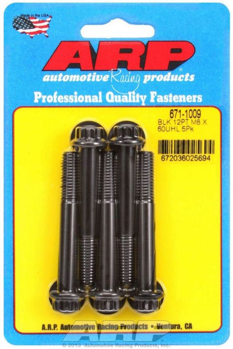 ARP M8 x 1.25 x 60 12pt Black Oxide Bolts thumbnail 5