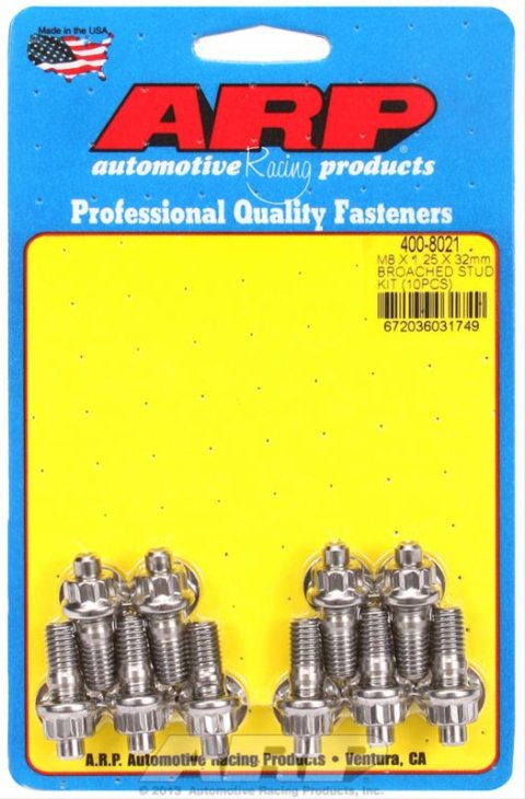 ARP M8 x 1.25 x 32mm Broached 10 Piece Stud Kit