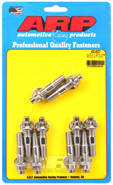 ARP M10 x 1.25 x 55mm Broached Stud Kit (10pcs) thumbnail 2