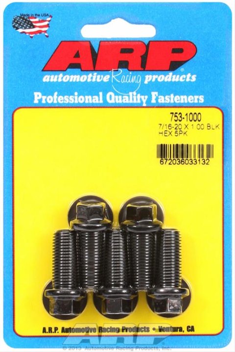 ARP 7/16-20 x 1.000 Hex Black Oxide Bolts (5/pkg) thumbnail 2