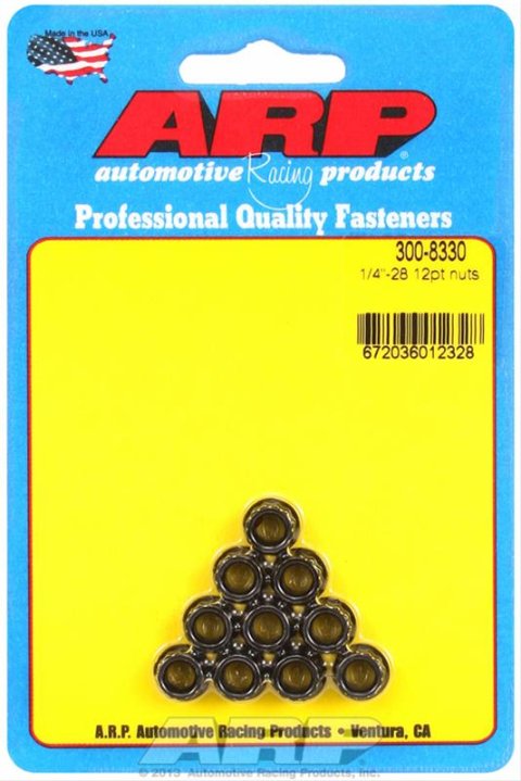 ARP 1/4in -28 12pt Nut Kit (Pack of 10)