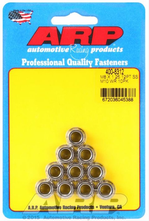 ARP M8 x 1.25 12pt SS Nut Kit thumbnail 1