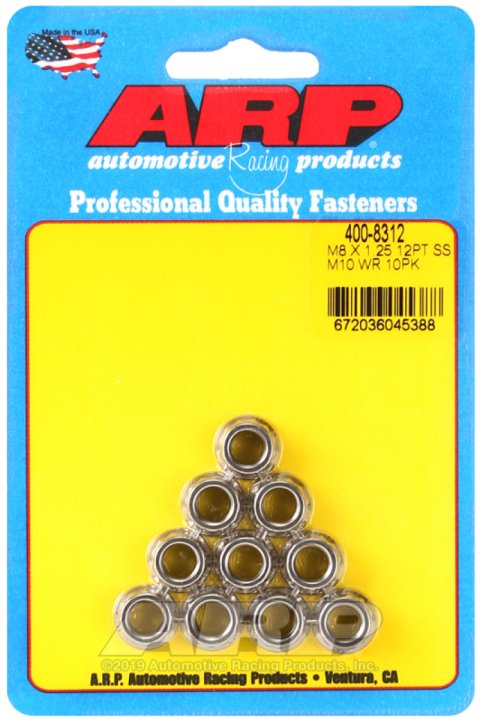 ARP M8 x 1.25 12pt SS Nut Kit thumbnail 2