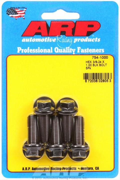 ARP 3/8-24 x 1.000 Hex 7/16 Wrenching Oxide Bolts - Black thumbnail 2
