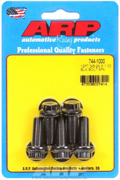 ARP 3/8 in.-24 RH Thread, 1.000 in 12 Point Bolts- Set of 5 thumbnail 2