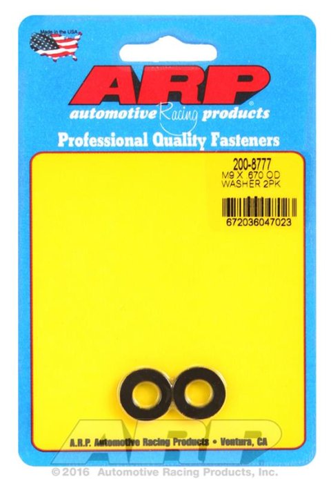 ARP M9 ID .670 OD Chamfer Black Washer - 2 Pack