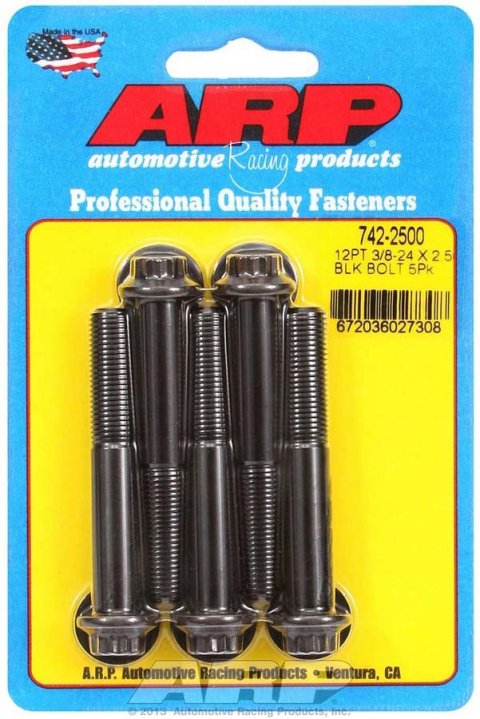 ARP 3/8-24 x 2.500 12pt black oxide bolts thumbnail 5