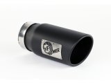 aFe Power Diesel Exhaust Tip Black- 4 in In x 5 out X 12 in Long Bolt On (Right) thumbnail 1