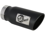 aFe Power Diesel Exhaust Tip Black- 4 in In x 5 out X 12 in Long Bolt On (Right) thumbnail 2