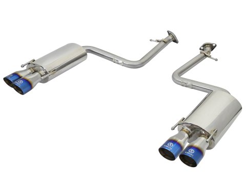 aFe Takeda 16-17 Lexus RC 200T 2.0L (t) 2in. SS Axle-Back Exhaust System w/Polished Blue Tips thumbnail 2
