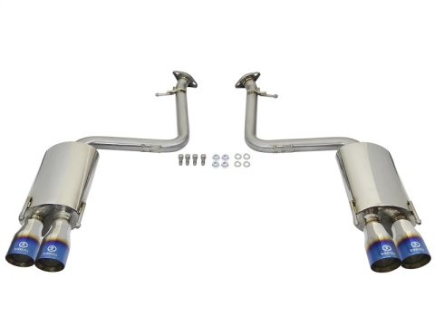 aFe Takeda 16-17 Lexus RC 200T 2.0L (t) 2in. SS Axle-Back Exhaust System w/Polished Blue Tips thumbnail 7